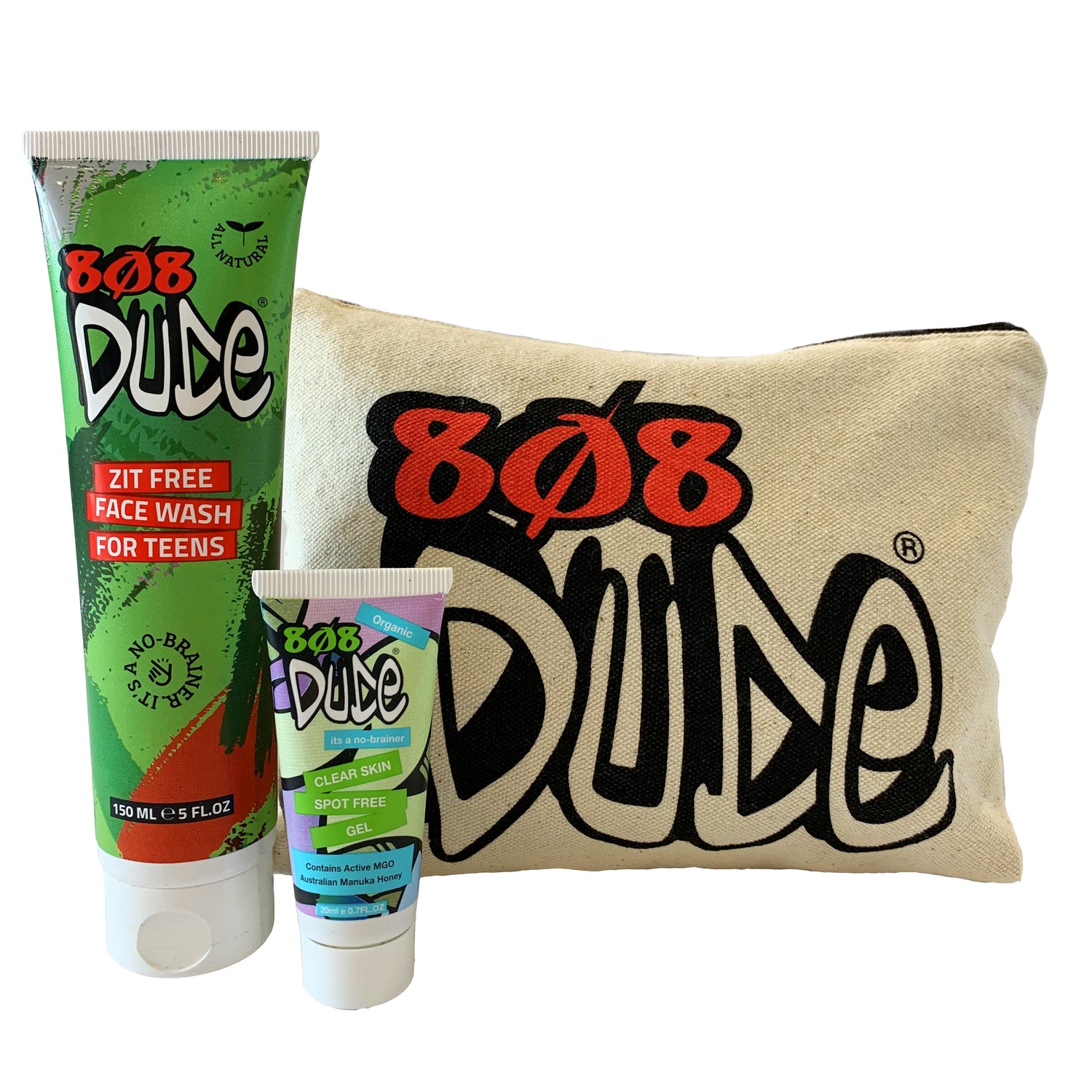 Teen skincare kit - 808 Dude clear skin kit with natural face wash and spot gel for teenage boys