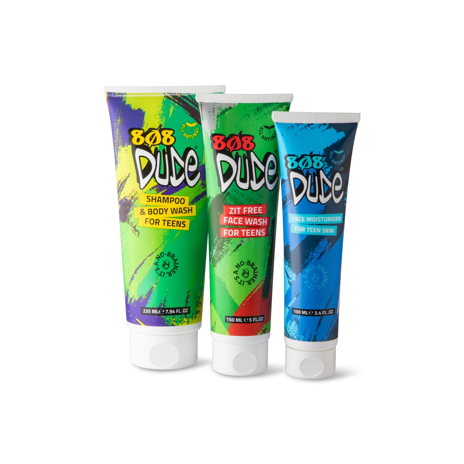 808 Dude Moisturiser + Face Wash + Shampoo Pack for Teens