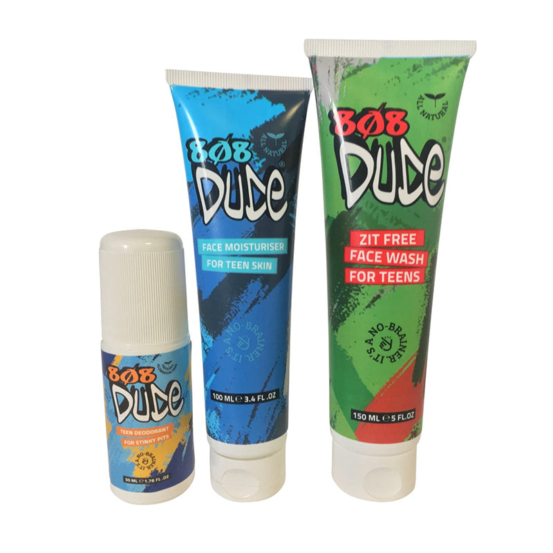 808 Dude Moisturiser + Face Wash + Deodorant Pack for Teens