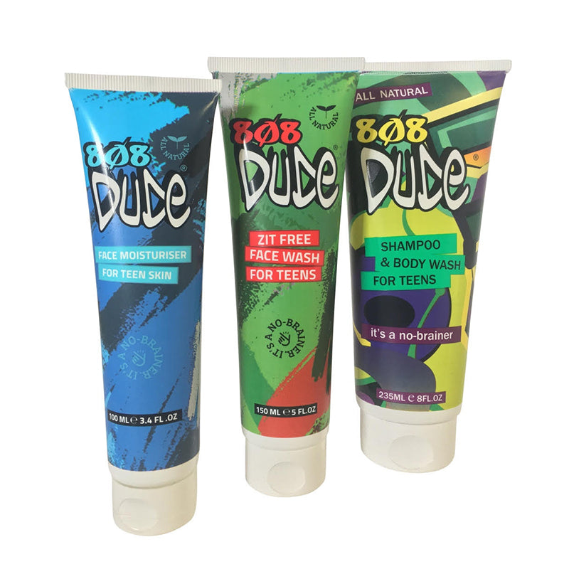 808 Dude Moisturiser + Face Wash + Shampoo Pack for Teens